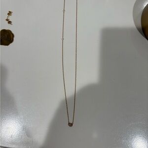 Elegant 14k rose Gold Necklace with grey diamond